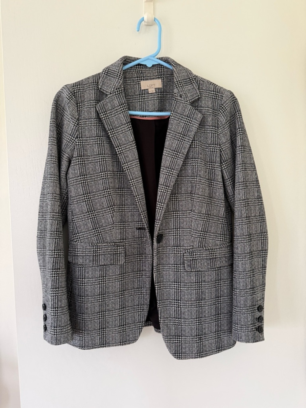 LOFT Black and White Tweed Blazer